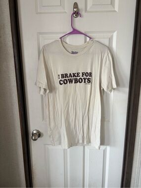 I Brake For Cowboys Graphic Tee - Cream